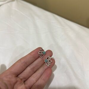 western earrings faux turquoise studs